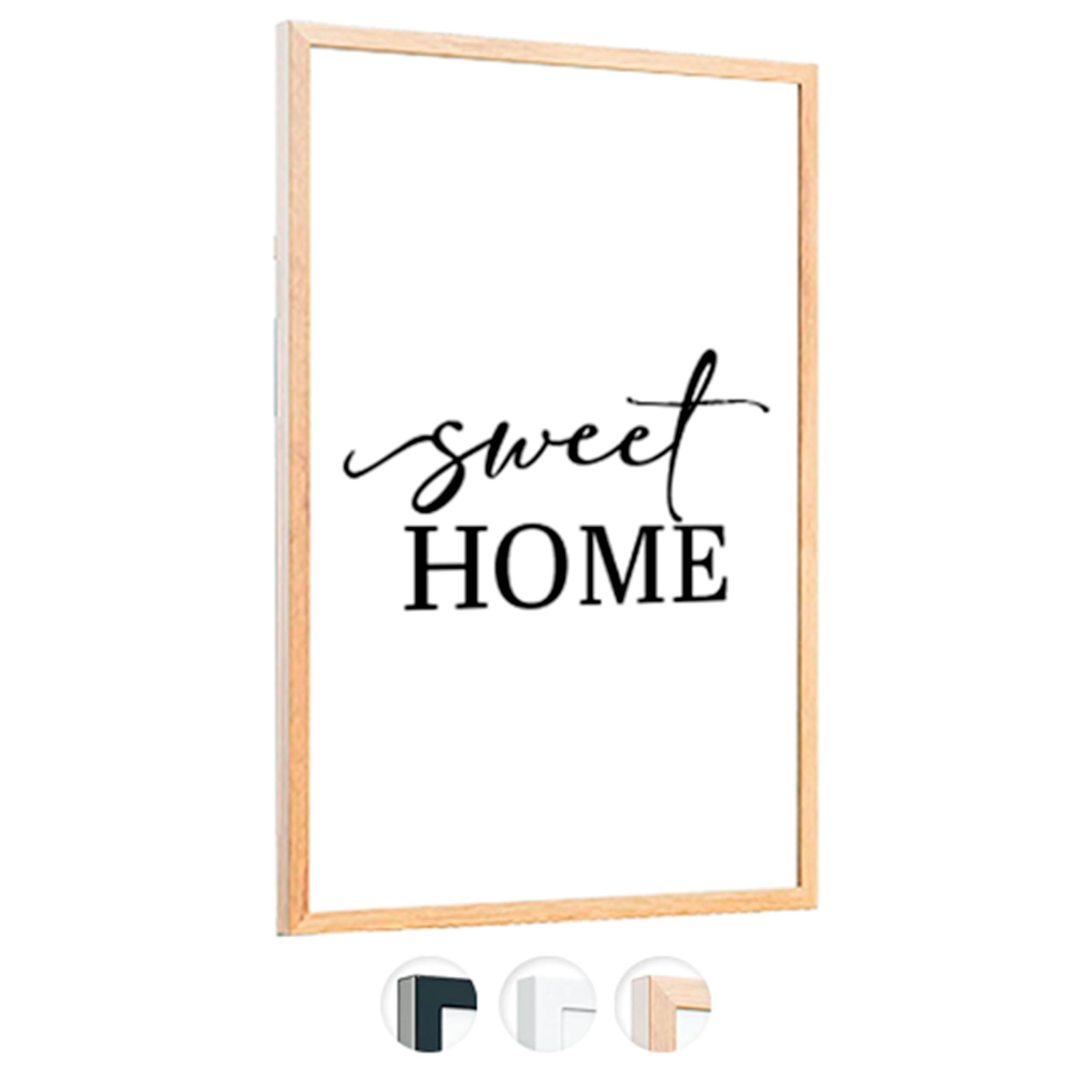 edihome, Cornice 50x70, Legno, Portafoto da Parete, per Maglia da Calcio, Poster, Laminato Acrilico, Cornici, per Quadri (Legno, 50x70)