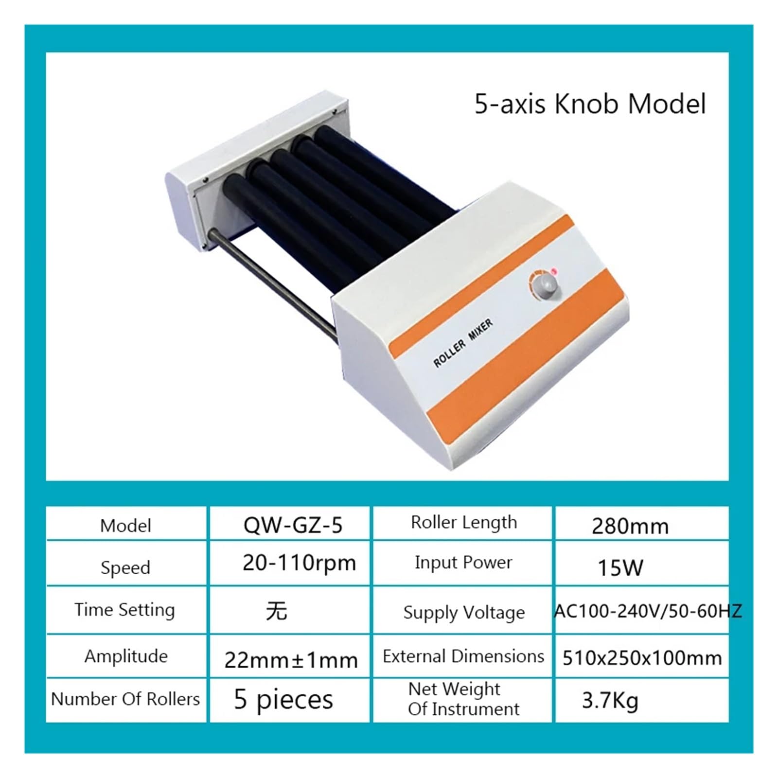 Reagenzglas Mischer, Rollenmischer Digitalanzeige Timing Multi-Tube Experimenteller -Mischer Rotation | QW-GZ-5