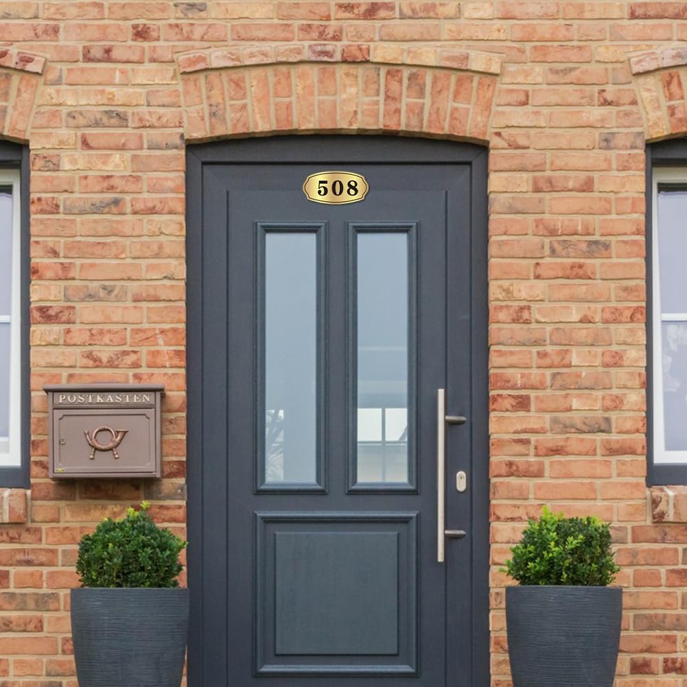 Custom House Number Sign Plaque Door Room Acrylic Personalized Address Number Plate for Home Office Hotel Apartment (3-5 Numbers)- 7.9 * 3.9 inch
