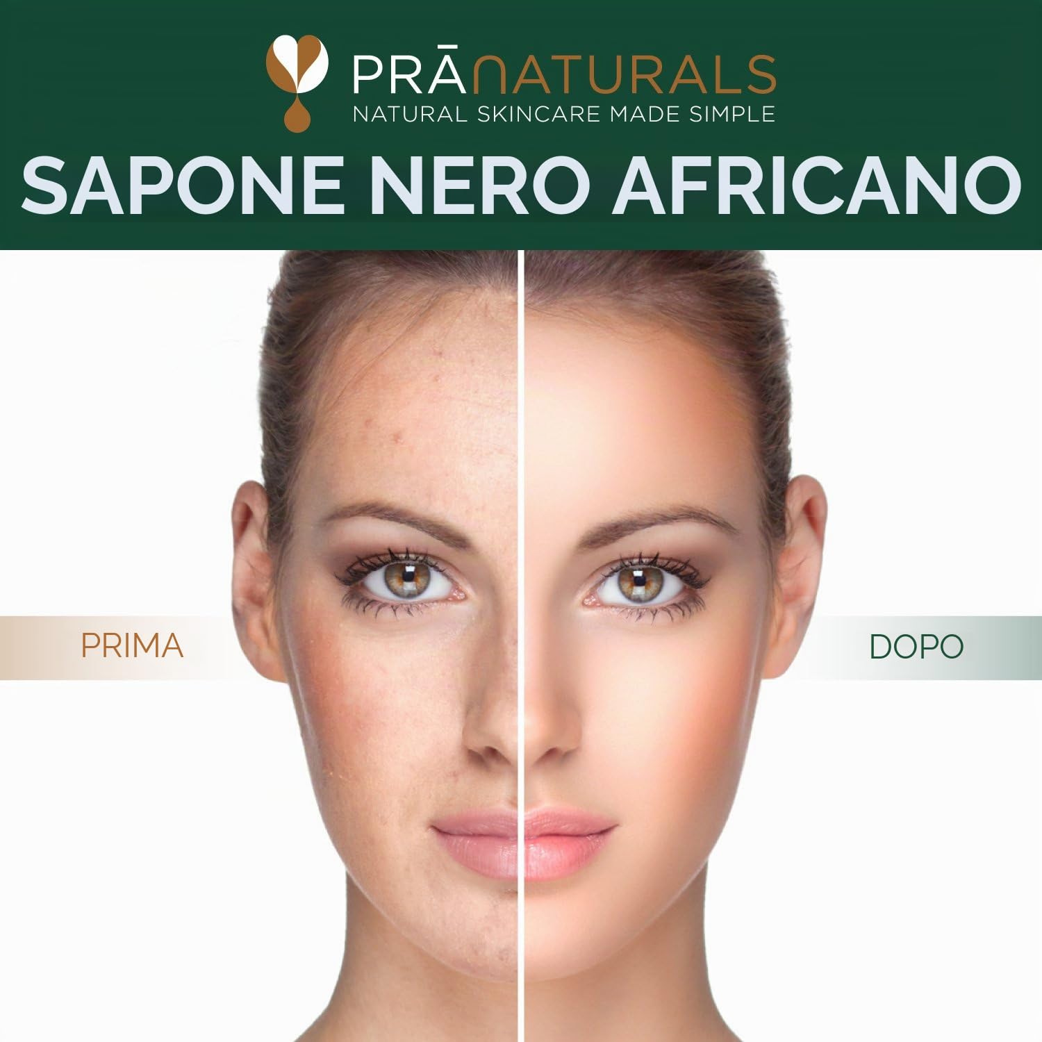 Pranaturals - Sapone nero africano 3 x 200 g, grezzo e 100% organico, saponetta da 200 g, eticamente ottenuto e realizzato a mano in Ghana, adatto per tutti i tipi di pelle