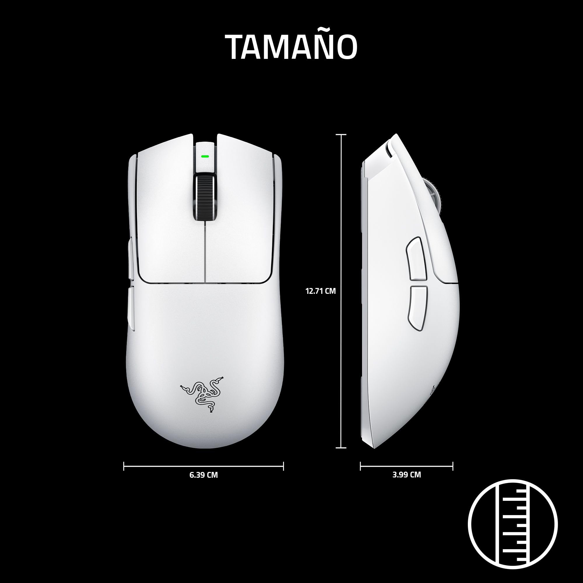 Razer Viper V4 Pro - Ratón Gaming para Esports simétrico inalámbric - Ultraligero 50 g - HyperSpeed Gen-2 con frecuencia de sondeo 8 KHz - Sensor Focus Pro 50K - Rueda de óptica - PC/Mac | Blanco