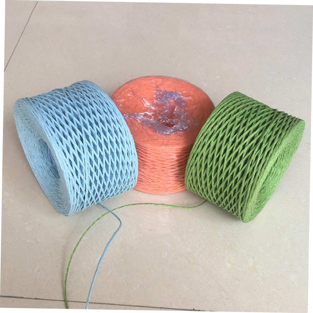 2pcs 218 Matte Paper Raffia Twine 0.08 Inch Wide Paper String Rolls Braided Rope for Festivals