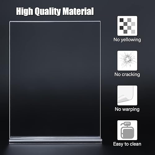 Miniatura 7 de Soporte acrílico de 8.5 x 11 pulgadas, 2 unidades, soporte vertical de plástico transparente para menú, soporte irrompible para restaurante,