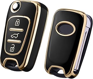 OATSBASF Car Key Case Suitable for Hyundai, Key Case Cover for Hyundai Verna Elantra Sportage Carens Forte Avante K2 K5 SONATA8 ix i30 Accessories (JB-Black)
