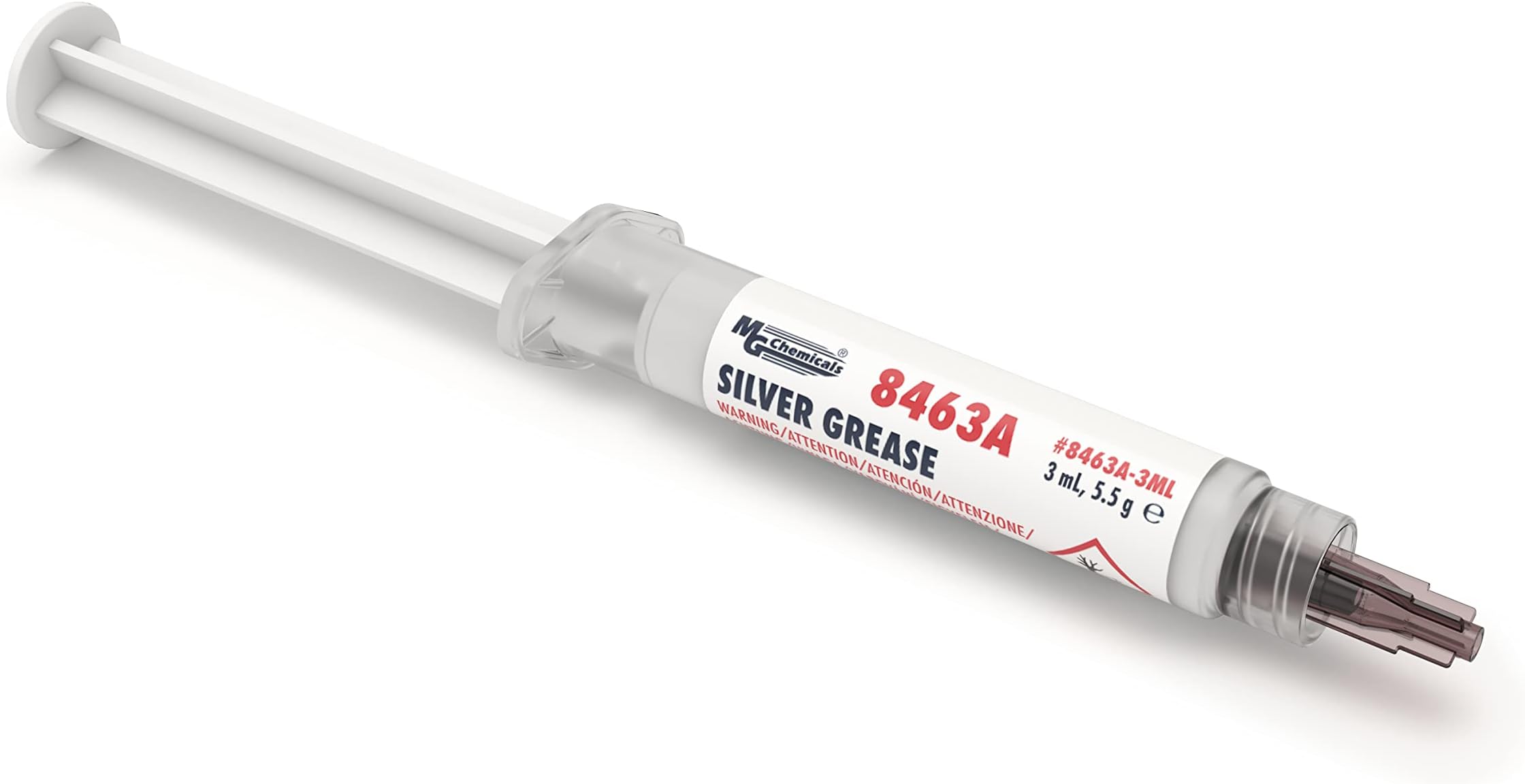 MG Chemicals 8463A-3ML Silver Conductive Grease, Maximum Thermal Conductivity, 5.5 g Dispenser, Greyish Yellow