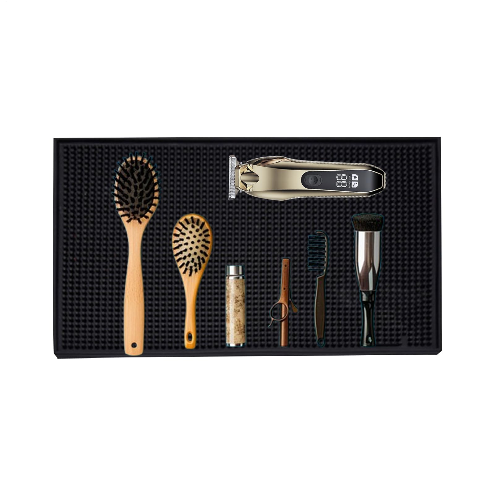Barber Tool Mat – Silicone Hair Salon Mat Flexible, Counter Protector, Clippers Scissors Hairdressing Styling Tools, non-Slip Pad For Home And Professional Use | Beauty Salon Anti-Skid Tool
