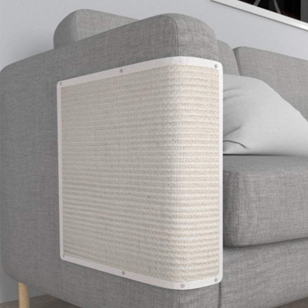review Sofa Side Protection Mat Couch Cat Scratch Pad with Compartments Sisal Scratch Brown