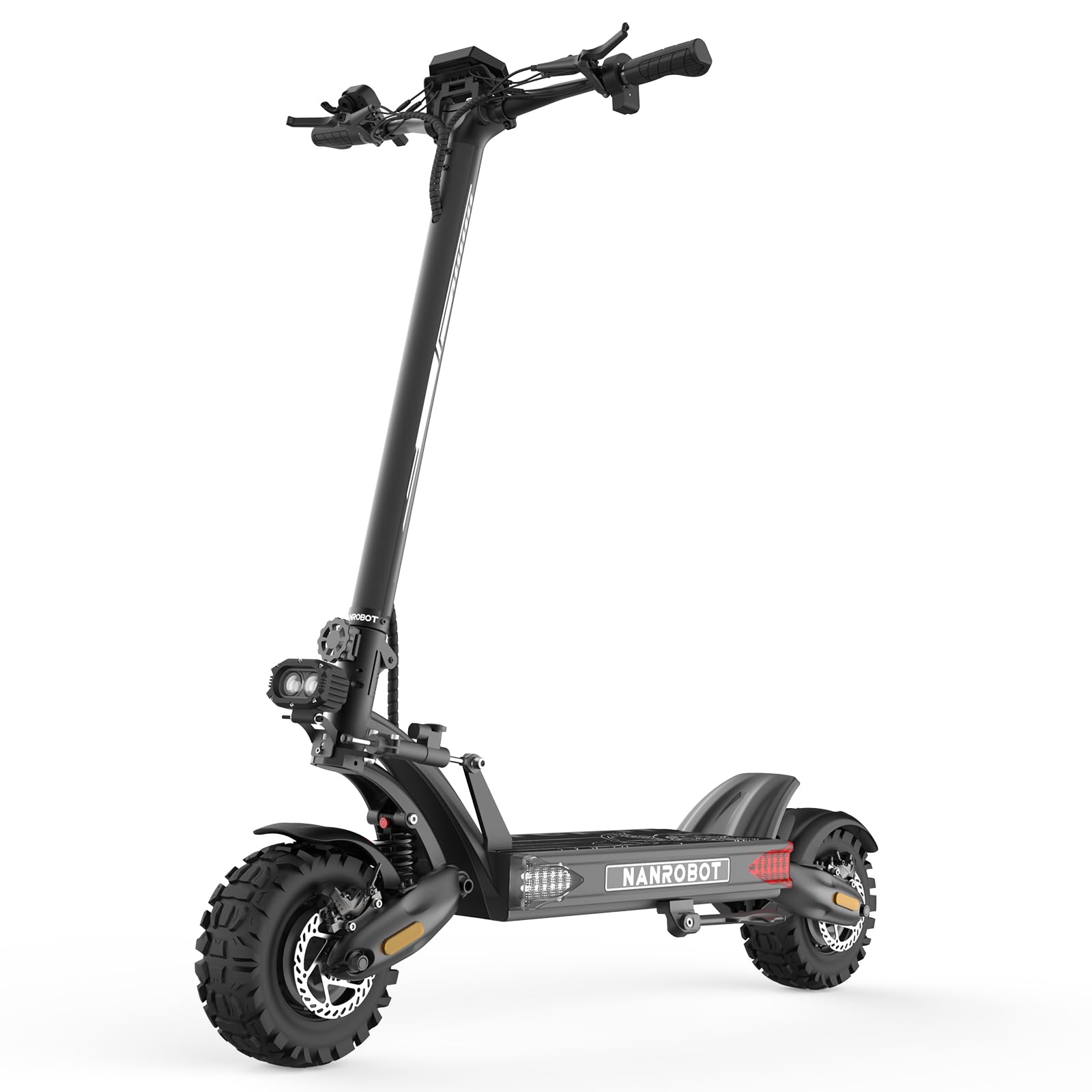 NANROBOT LS7+ Electric Scooters for Adults Fast 75mph Off Road EScooter Folding Waterproof 6000W Dual Motor EScooter with Suspension Kick Escooters 300lbs Load 45-85 Miles Dual Hydraulic Brake(Nutt)