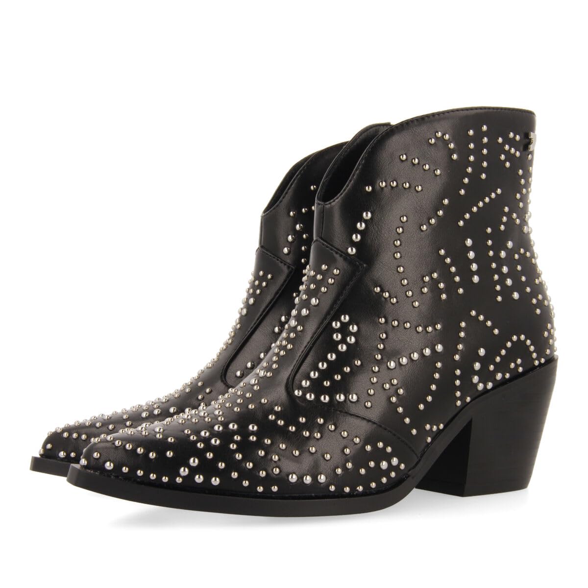 GIOSEPPO Botín Estilo Cowboy Negro con Detalle de Tachuelas para Mujer struer