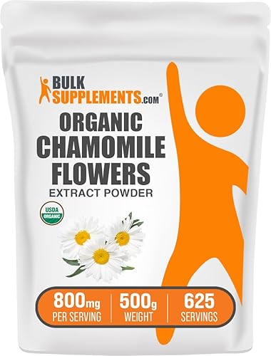 BULKSUPPLEMENTS.COM Extracto de manzanilla en polvo, suplemento de hierbas, procedente de flores de manzanilla, suplemento de manzanilla, vegano y