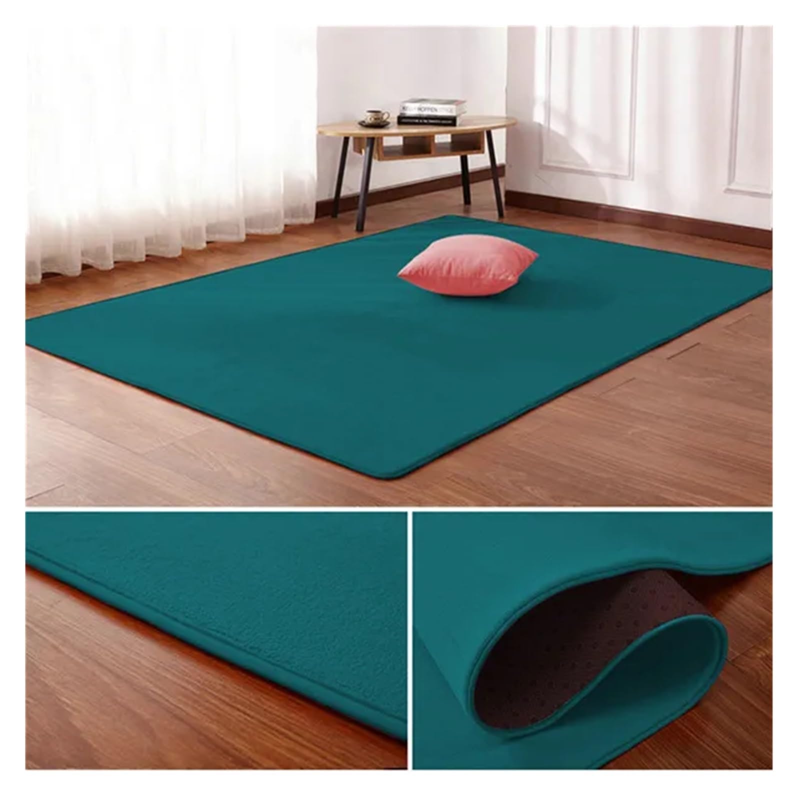 Tapis de sol salon chambre lit couverture polaire corail grand coussin 180x200cm