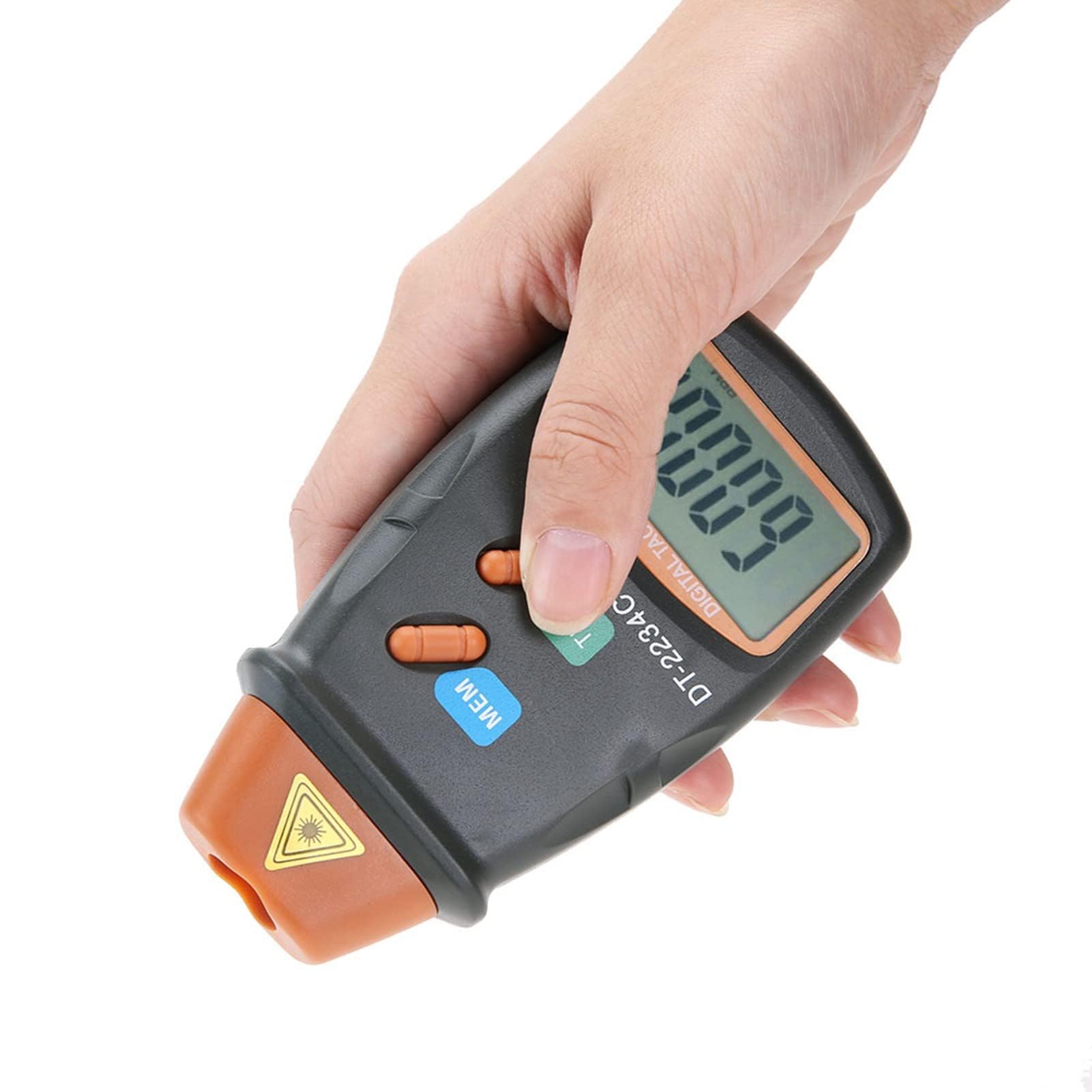 Contagiri Digitale, DT-2234C + Tachimetro Foto Digitale Tester Senza con LCD Display Mini RPM Tester Meter, Tach Range 2.5RPM-99.999 RPM