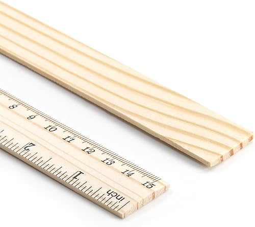 Miniatura 3 de Utoolmart 2 reglas rectas de madera, regla de escala de doble cara de 6 pulgadas, herramienta de medición para ingeniería, arquitecto de oficina y