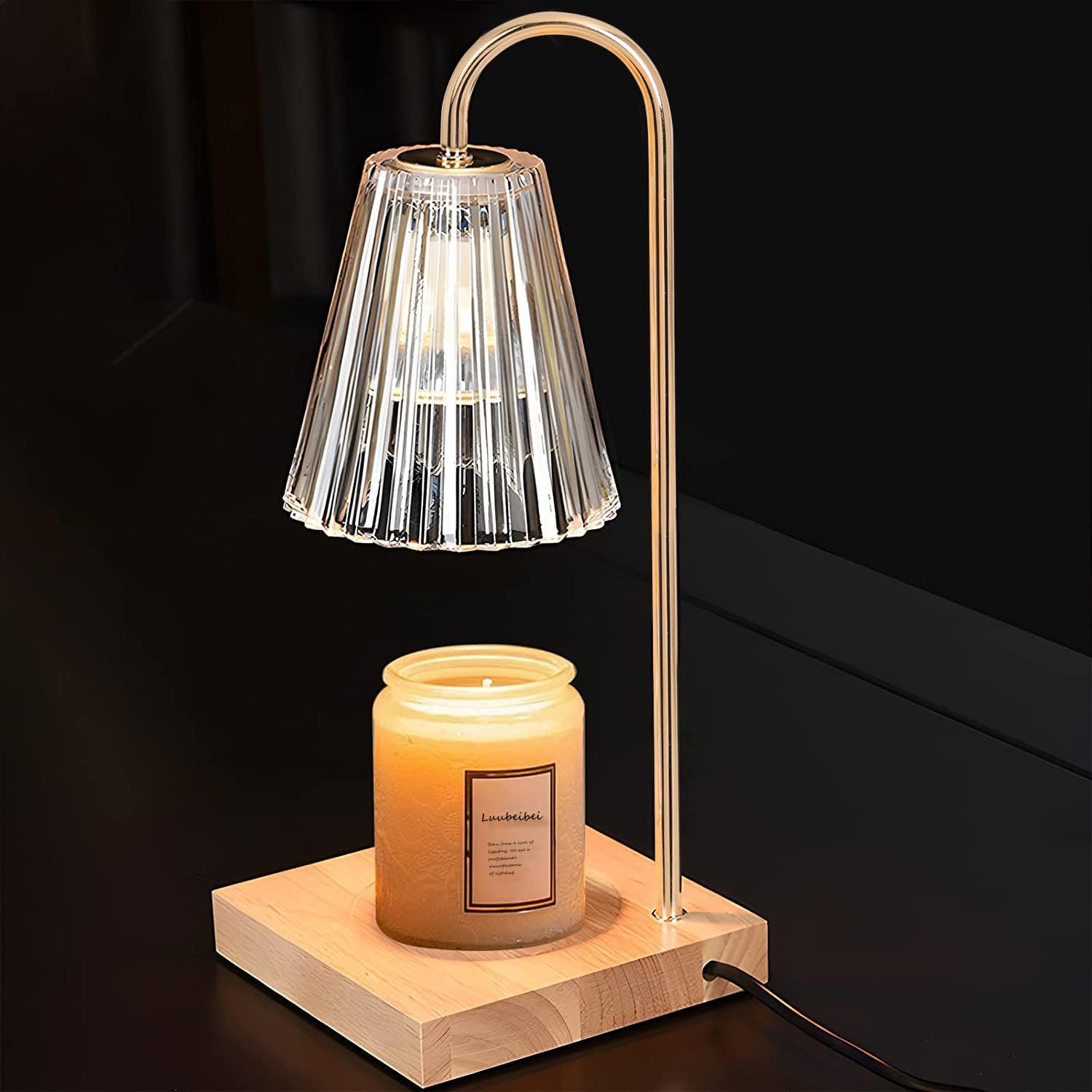 Luubeibei Candle Warmer Lamp, Dimmable Candle Lamp Warmer with Atuo Timer, Vintage Wax Melt Warmer for Large & Small Candles Home Bedroom Decor Girls Women Gift with 2 50W Bulbs