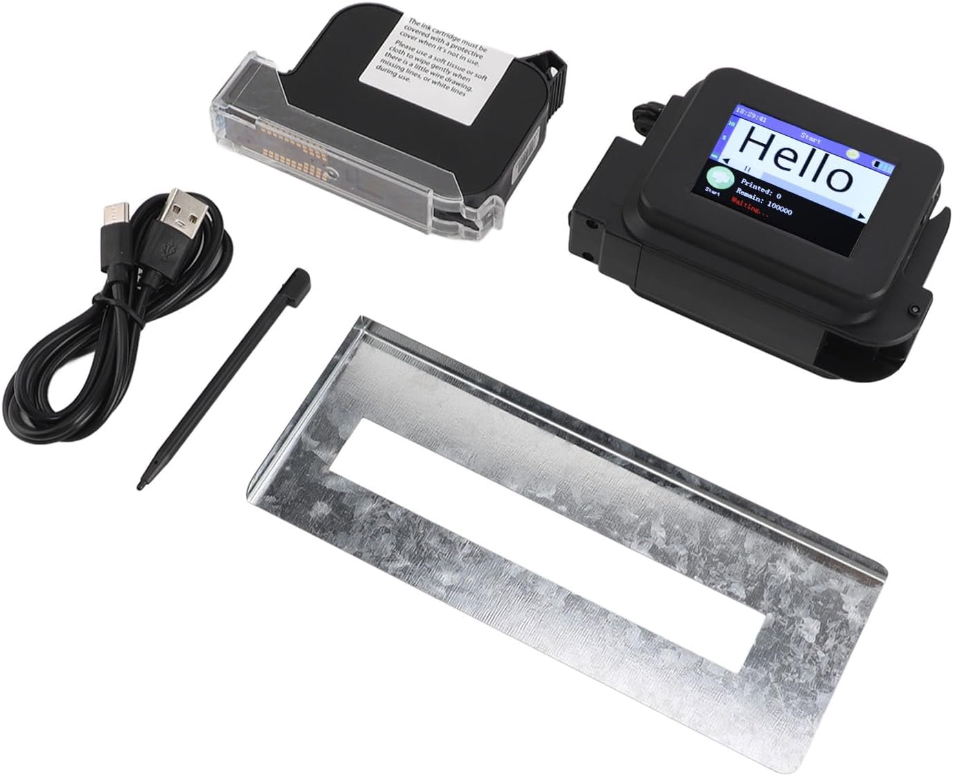 Haofy Portable Mini Inkjet Printer, 600DPI Handheld Coding Machine, Wireless Label Printer, Black, Adjustable Height, for Text and Barcode, Home Office