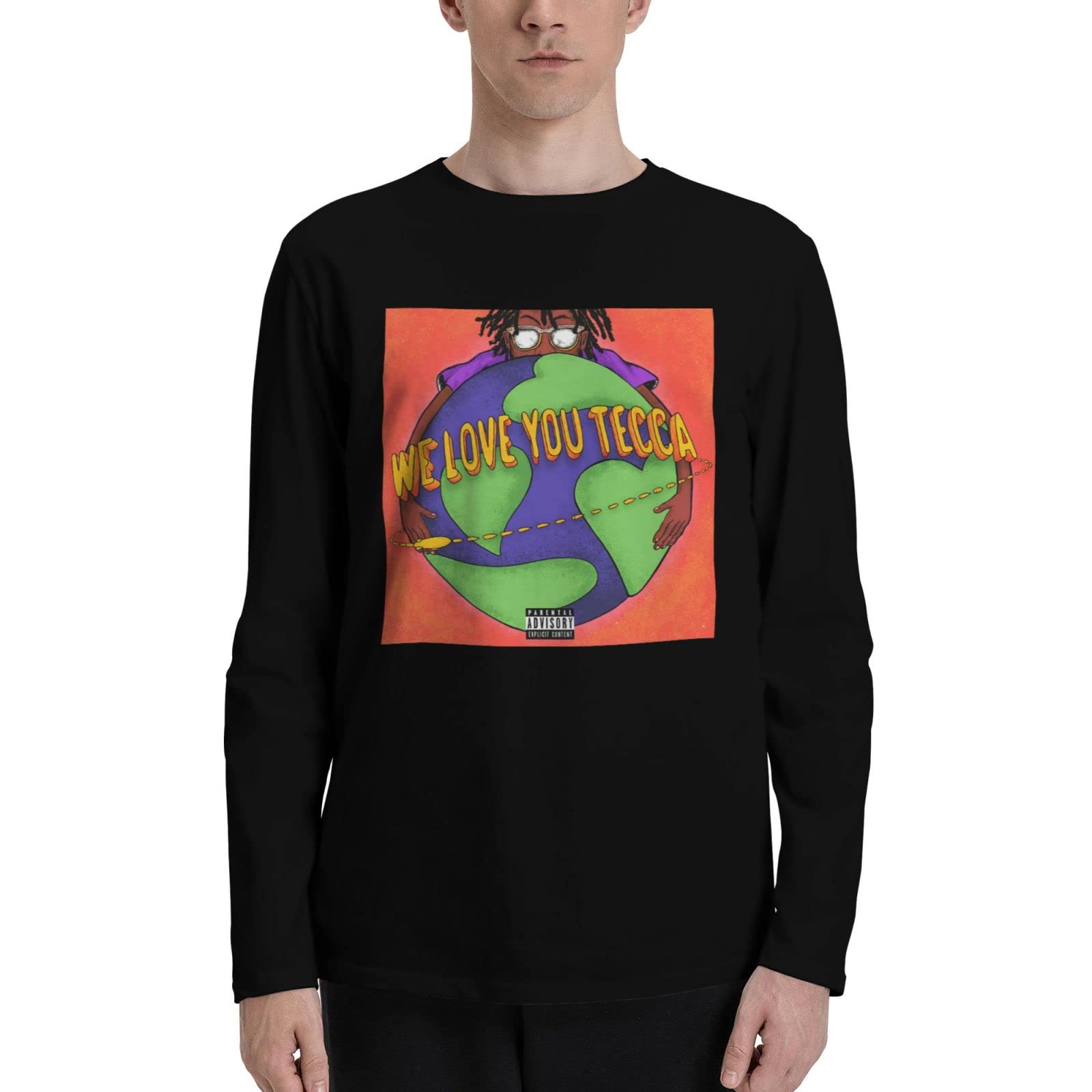 ISILA Lil Music and Tecca Long Shirts Men's Comfortable Round Neck Fashion Personality Perfect T-Shirts Black