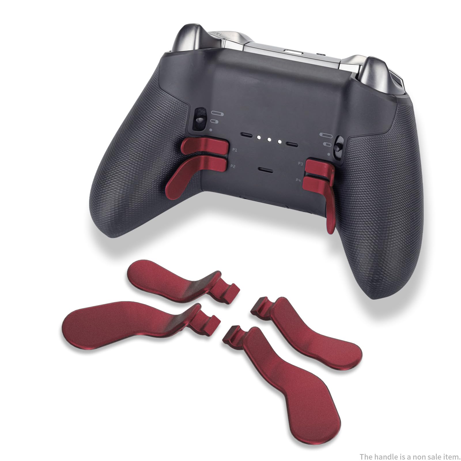 CHARM FOCUS Kit de remplacement 16 en 1 pour manettes Xbox Elite Series 2, comprenant des joysticks magnétiques, des palettes, des capuchons en silicone, des pavés directionnels outil (Rouge volcan)
