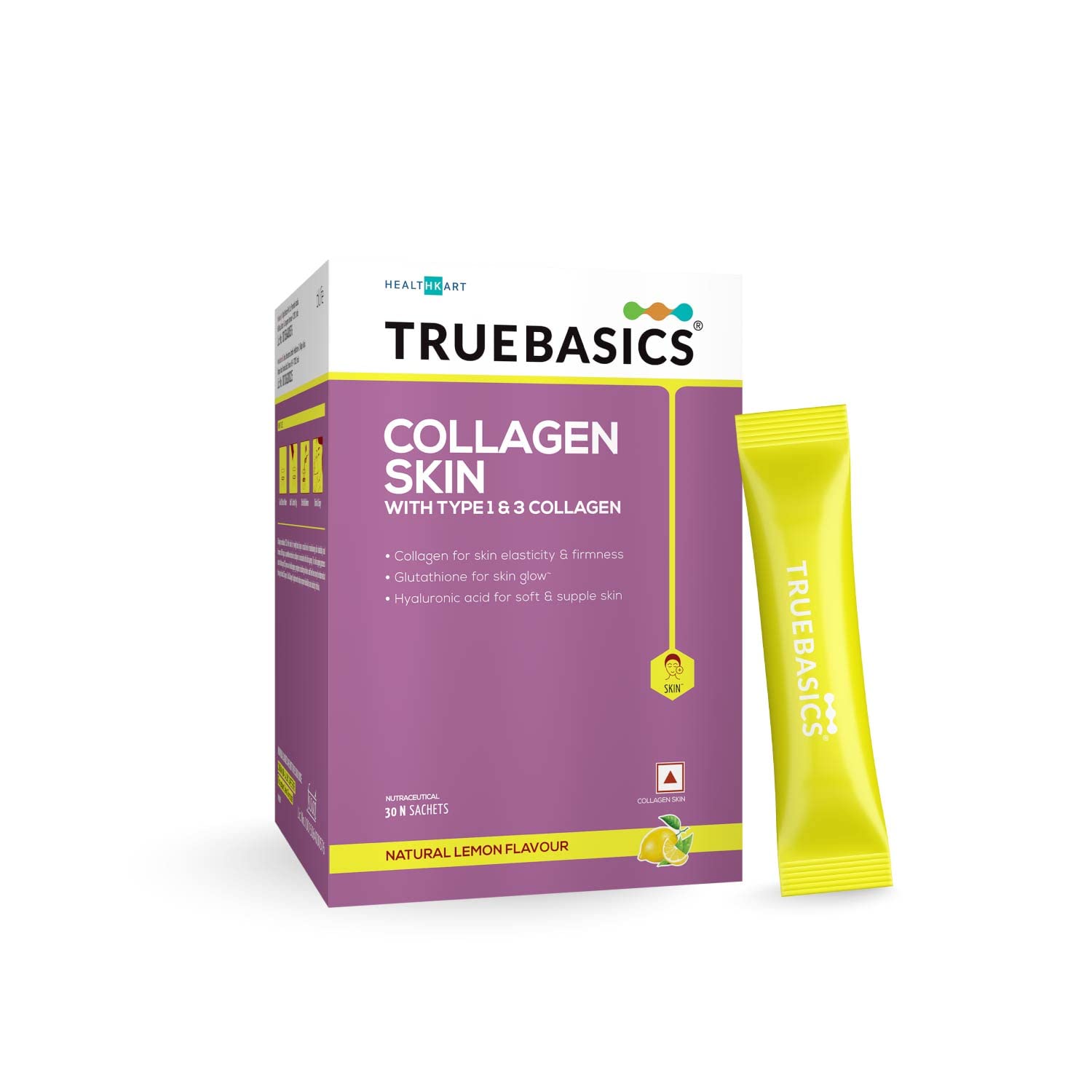 Collagen Beauty, with L-Glutathione, Biotin, Vitamin C & Vitamin E for healthy Hair Skin & Nails|| Clinically Researched Essentials|| (Lemon, 30 sachets)