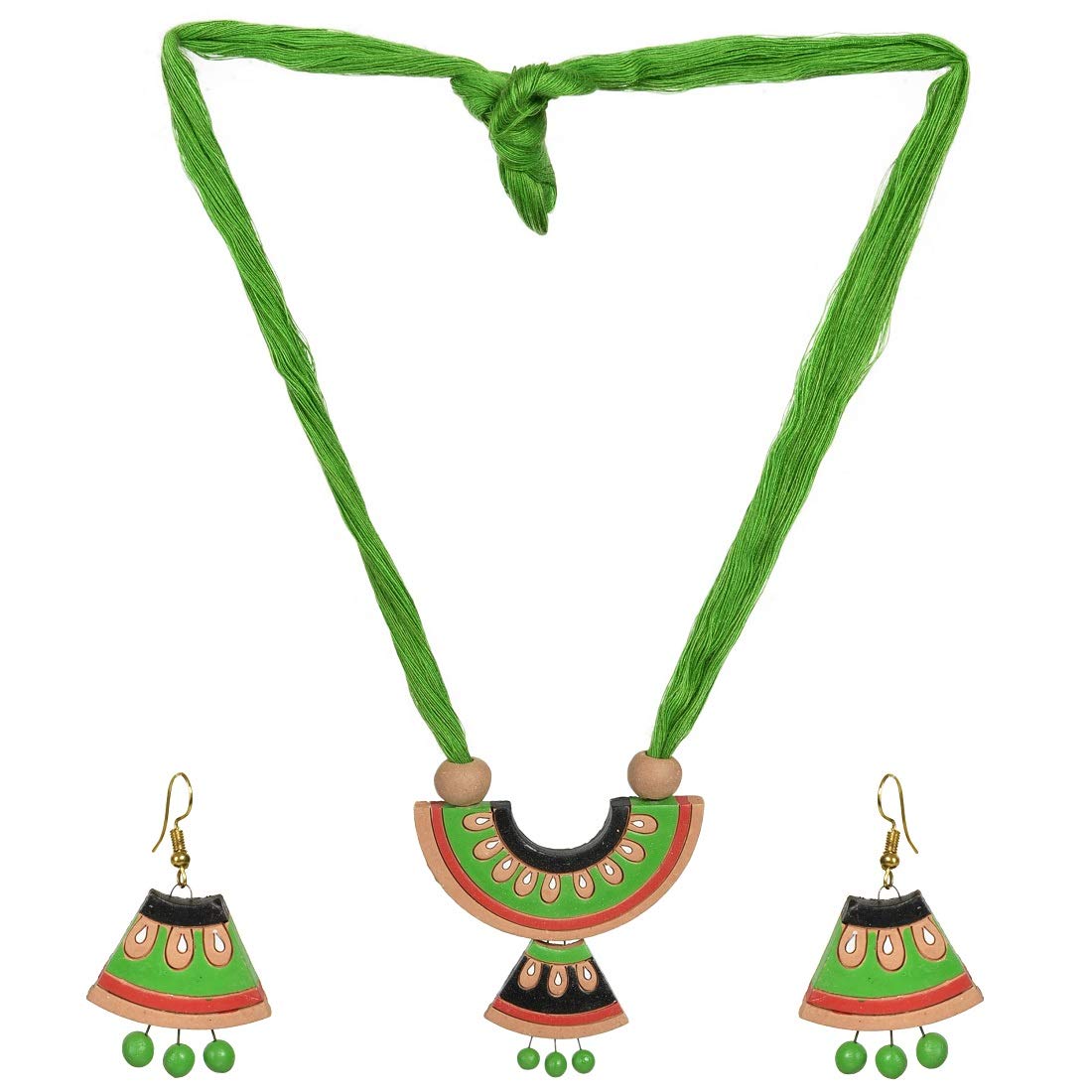 RAI COLLECTION Green Terracotta Strand Necklace Set for Women (B07YZM425K) Amazon Price History, Amazon Price Tracker