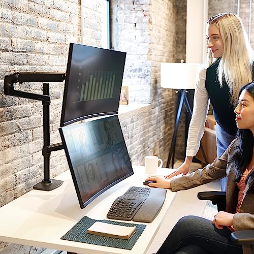 Image of Ergotron - LX Vertical Stacking Dual Monitor Arm, VESA Desk Mount - for 2 Monitors Up to 40 Inches, 7 to 22 lbs Each - Tall Pole, Matte Black