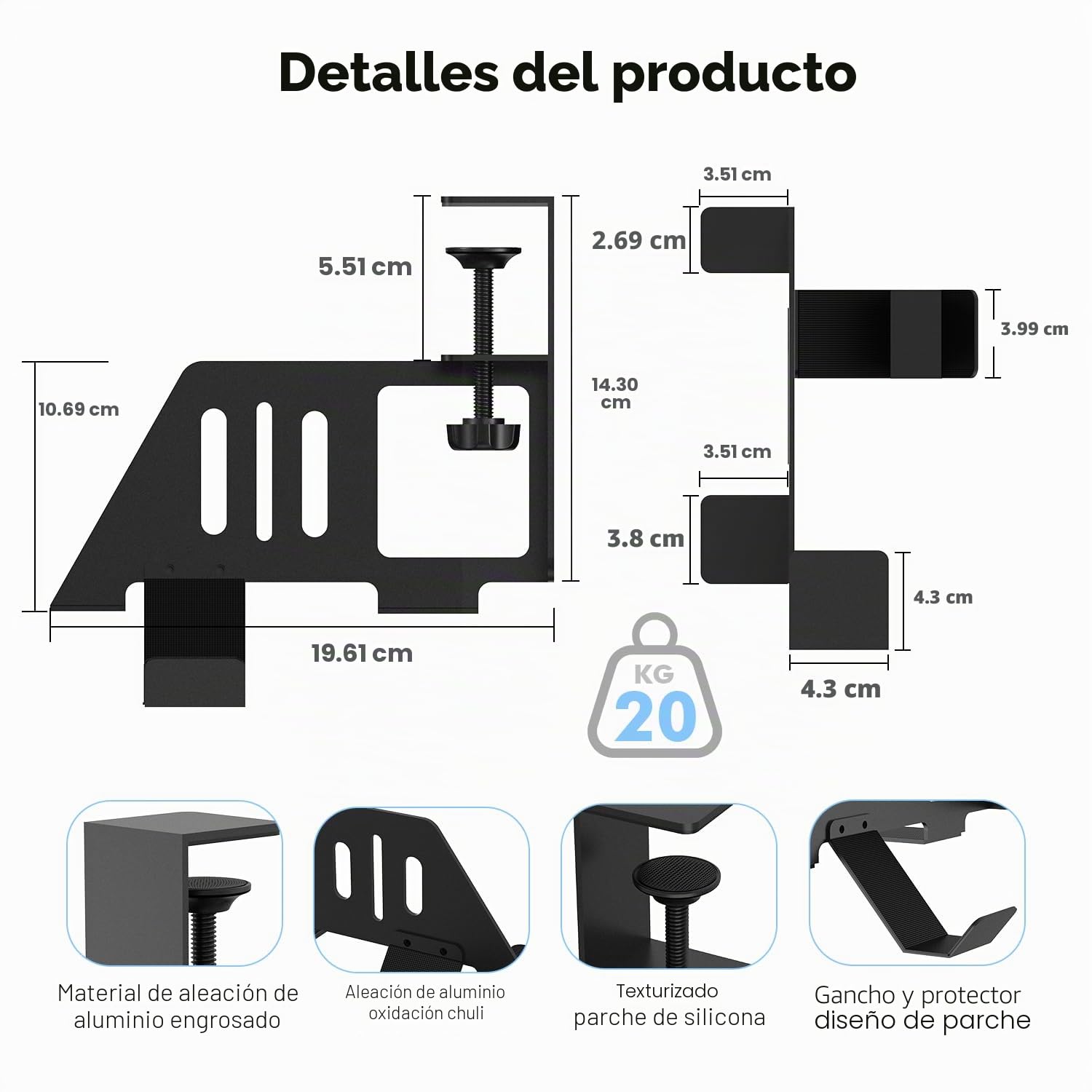 Soporte horizontal ajustable para PS5 con 2 soportes de controlador extraíbles, soporte base PS5 de acero compatible con Playstation 5 Disc y ediciones digitales