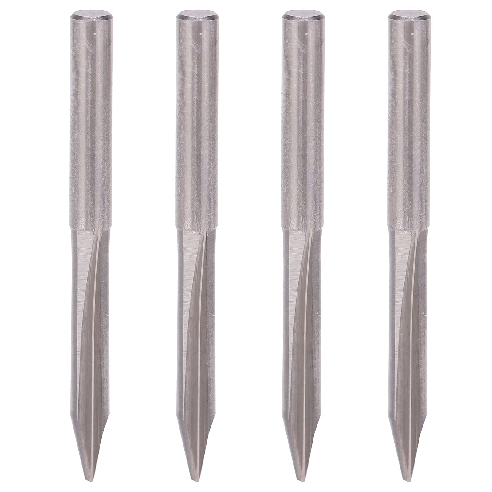 Cocoarm 30-Grad-Schnitzfräser, Wolframstahl, 2 Schneiden, Gerader Schaftfräser, Gravurbit, 4 Mm Schaft, 1,0 Mm Spitze, 45 Länge für CNC-Schnitzarbeiten, Schleifen, Gravieren