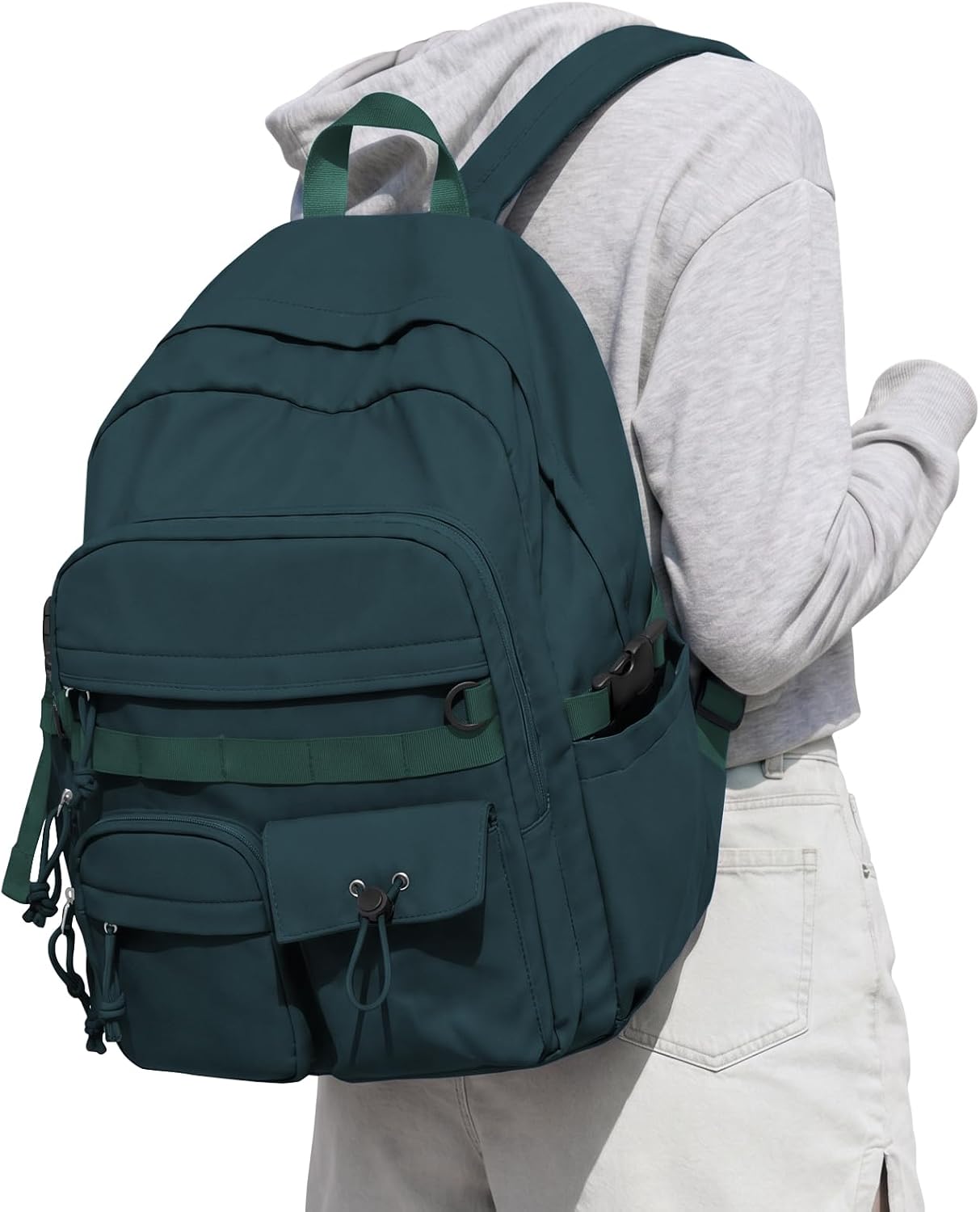 Large Capacity Laptop Backpack 30L Casual Back Pack with Multiple Pockets, Fits 15.6" Laptop, Lightweight Personal Carry On Bag Water Resistant Daypack for Women, Men, Nurse, Teacher, Dark Teal