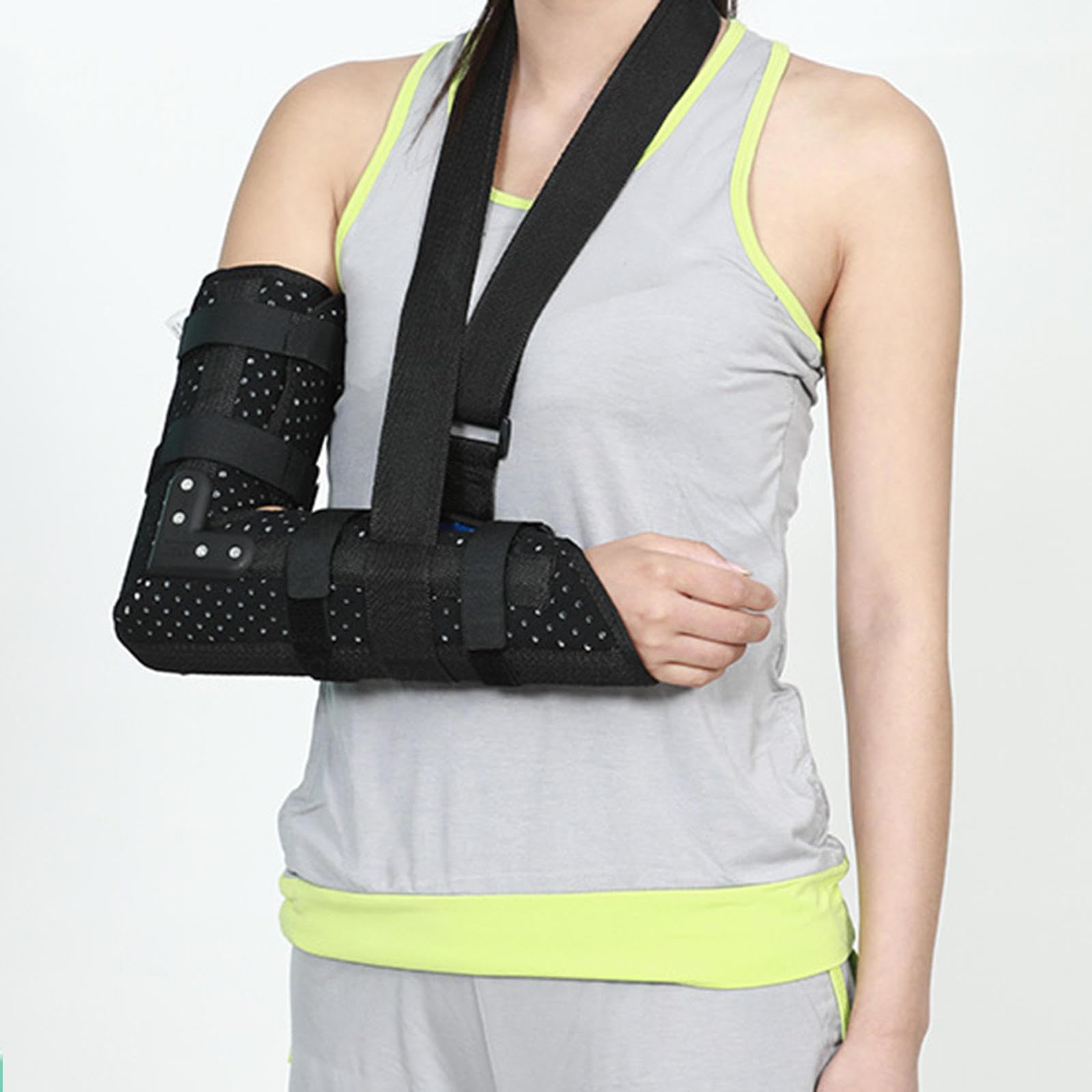 Soporte de Epicóndilo Humeral, Cinturón Fijo de Articulación de Codo de Hueso de Antebrazo Transpirable, Soporte de Codo Ajustable para Fractura de Brazo de Húmero,L