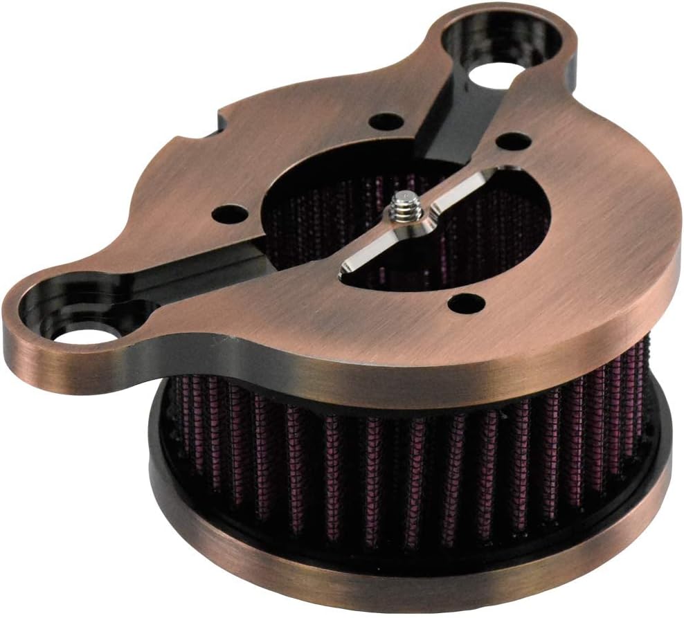 HDBUBALUS Motorcycle Air Filter Aluminum Air Cleaner Intake System Kit Fit for Harley Sportster 48 XL883 XL1200 2004-2023 Bronze