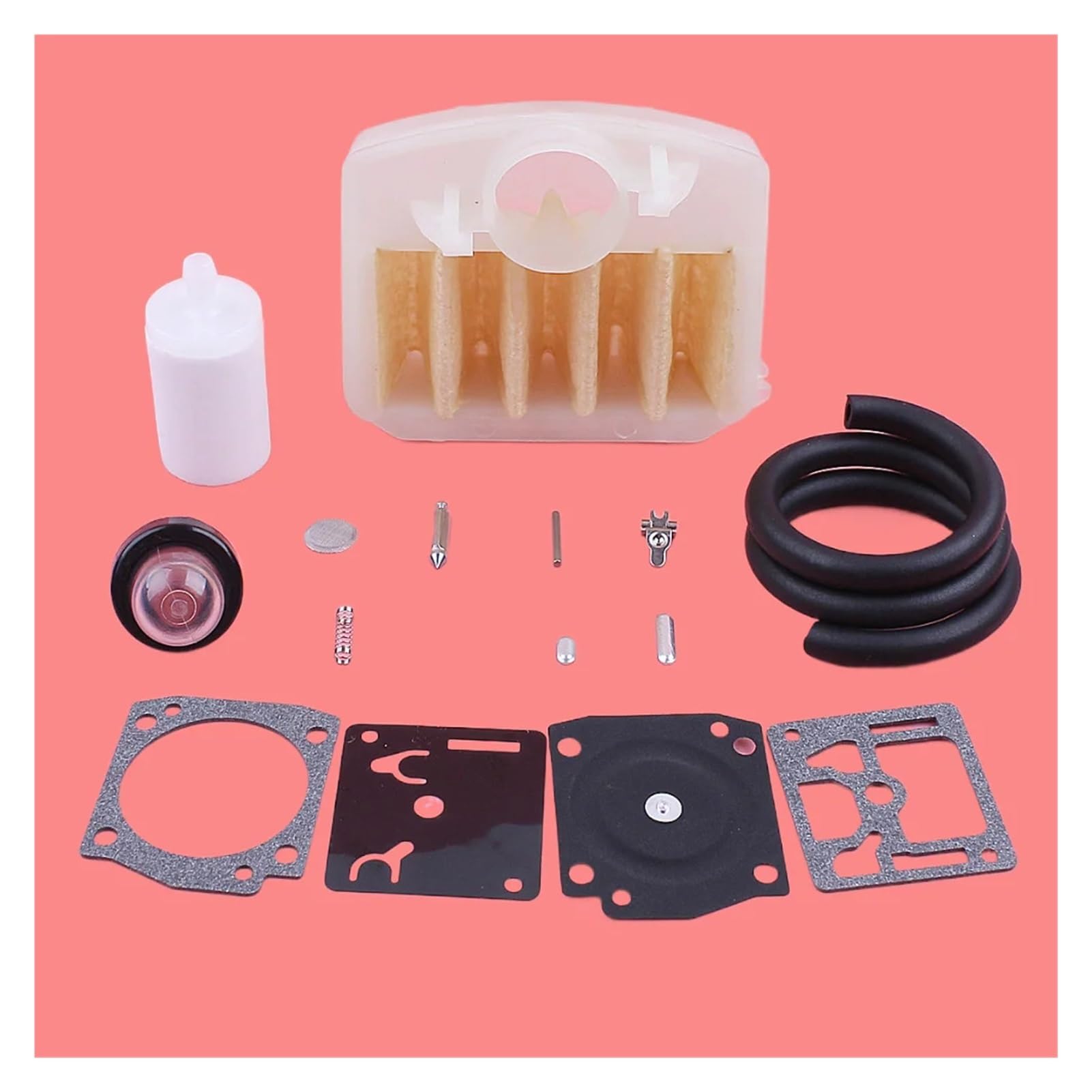 Kit De Reparación De Carburador Compatible con 340, 345, 350, 353, 346XP, Cebador De Línea De Combustible, Repuestos De Motosierra Bul, Piezas De Repuesto