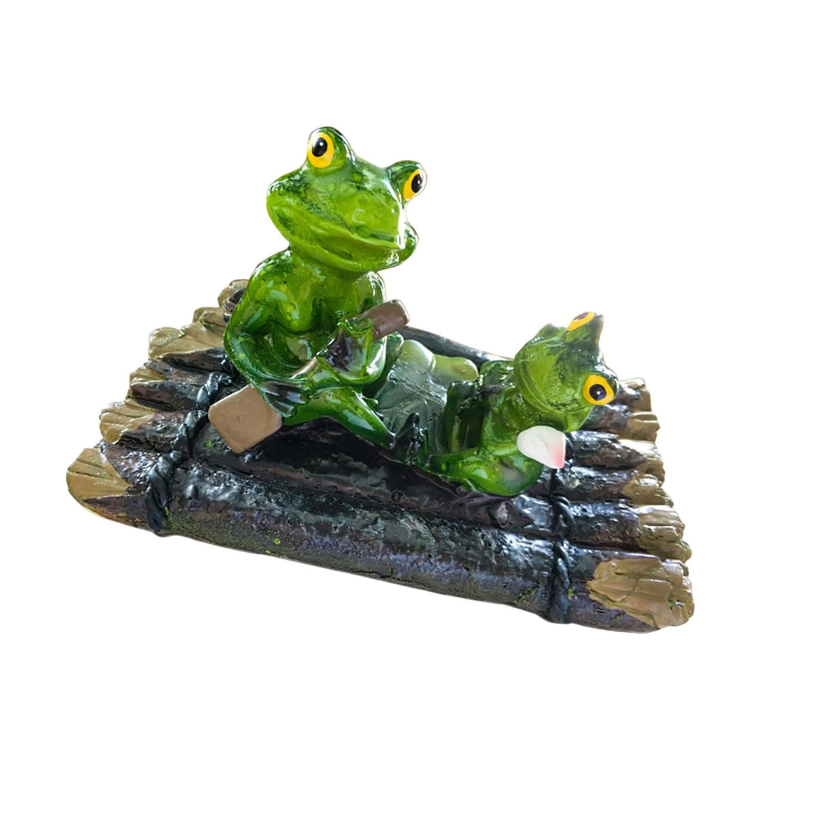 Lerpwige Funny Turtles Frogs Boating Floating Figurine Decors Handcrafted Resins Sculpture For Garden Pond And Indoor Display Cute Pond Figurine