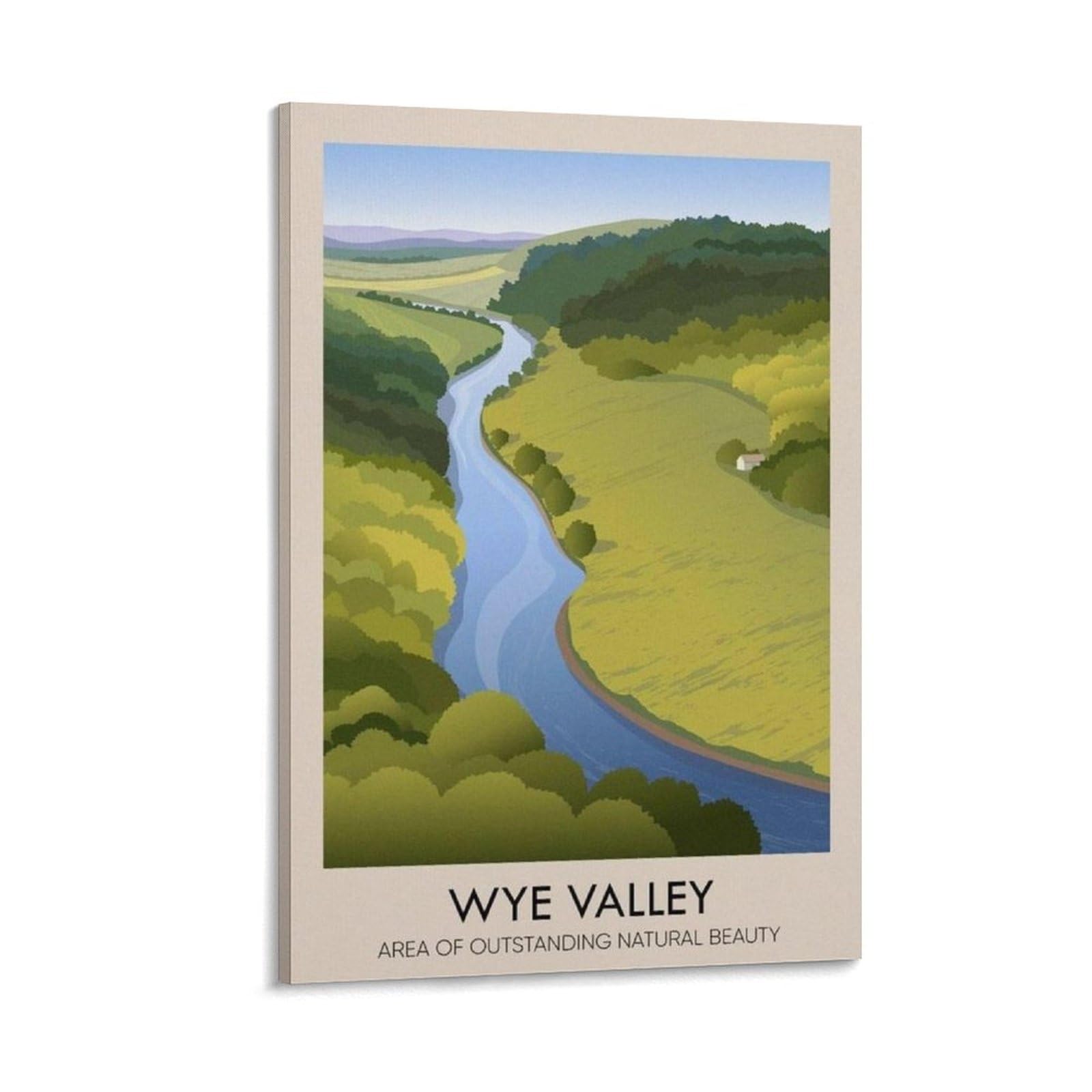 GQVCJSW Wye Valley AONB Travel Poster Canvas Poster Bedroom Decor Landscape Office Room Decor Gift 12x18inch(30x45cm)