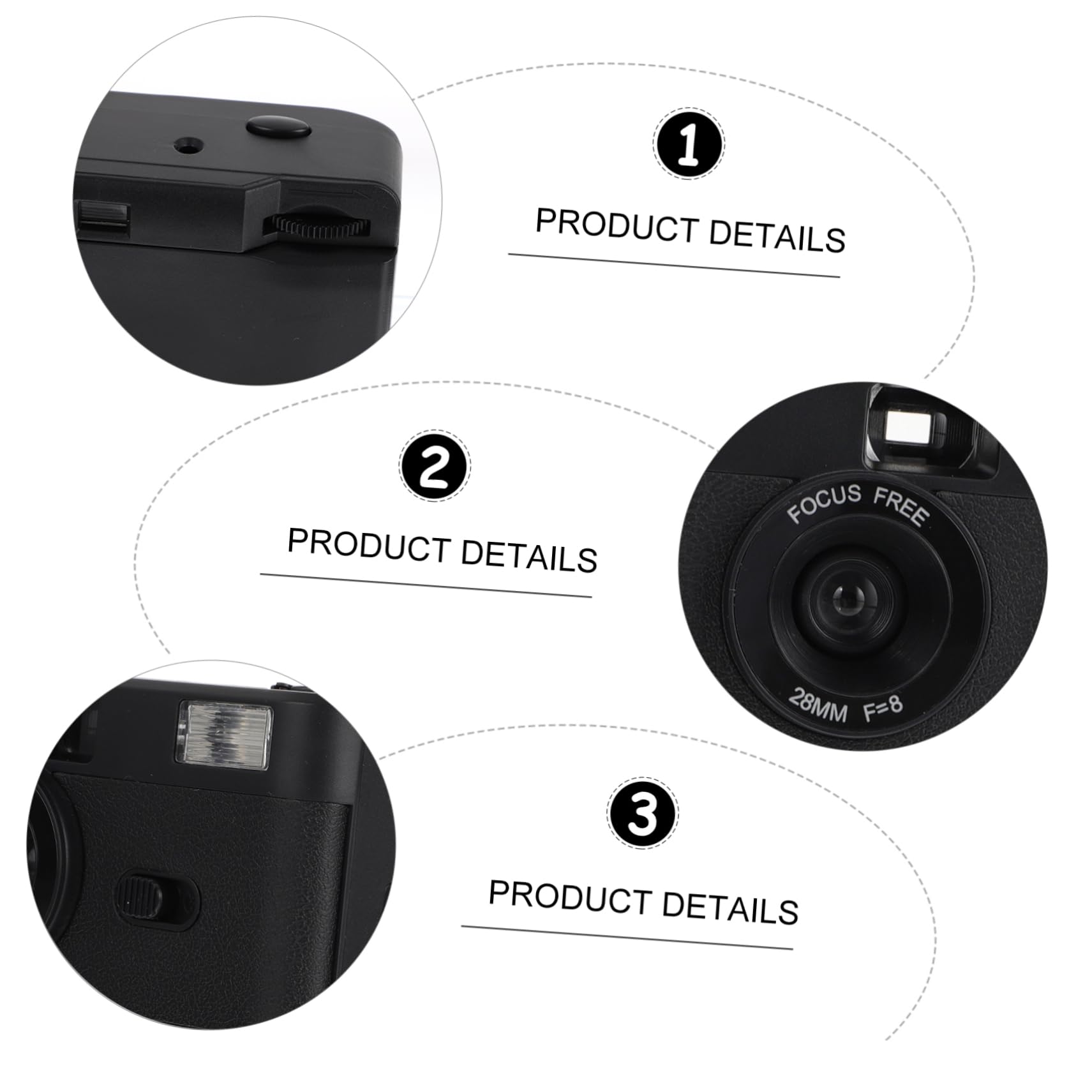 Angoily 2 Pcs Abs Vintage Camera 35mm Reusable Film Camera Built-in Flash No Battery for Family