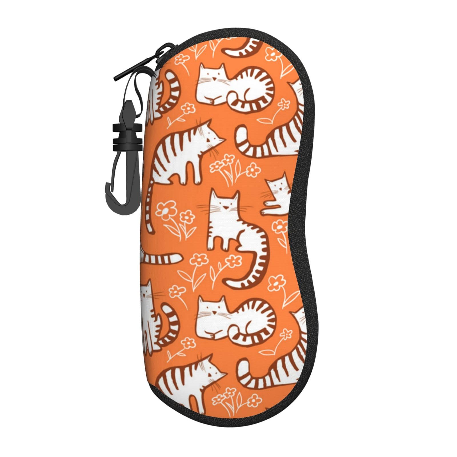 Hceaatb Glasses Case Cartoon Funny Kitten Soft Case Ultra Light Zipper Eyeglass Case With Belt Clip, Sunglasses Travel Pouch For Men Women