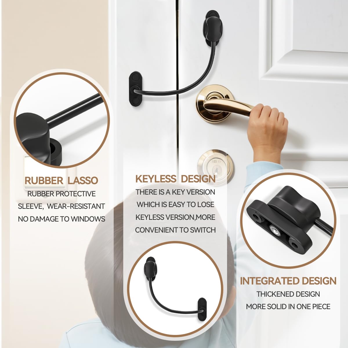 Bwintech 5 Pack Black Keyless Window Restrictor - Image 3