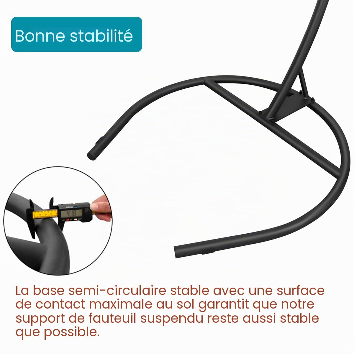 Support de Fauteuil Suspendu, Support Chaise Suspendue, Charge Maximale 150kg, Convient pour Intérieur, Extérieur, Noir