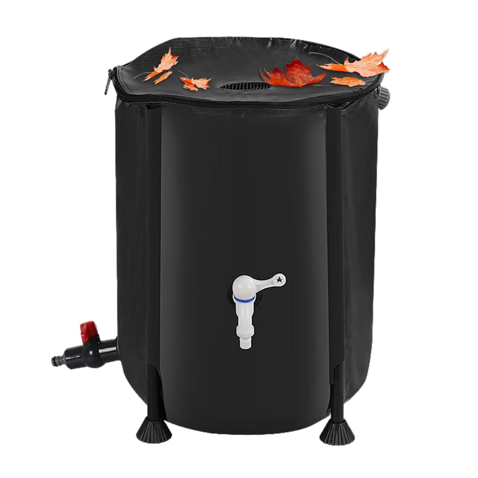 Barril de Recogida de Agua de Lluvia, para conservar el Agua, depósito de | agua de lluvia portátil plegable de 200 l con tapón de filtro, kit de rebosadero, tanque de agua estable resistente a la