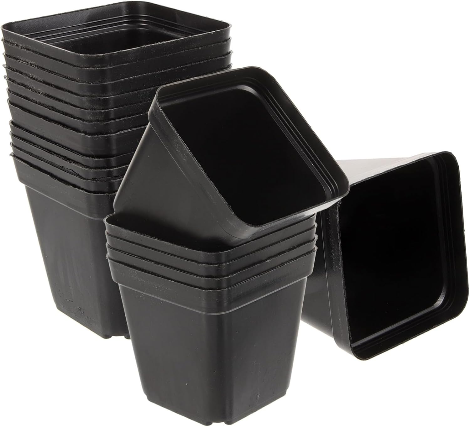 HANABASS 120Pcs Square Nursery Pots with Drainage Flower Planter for Succulents Use for Balcony