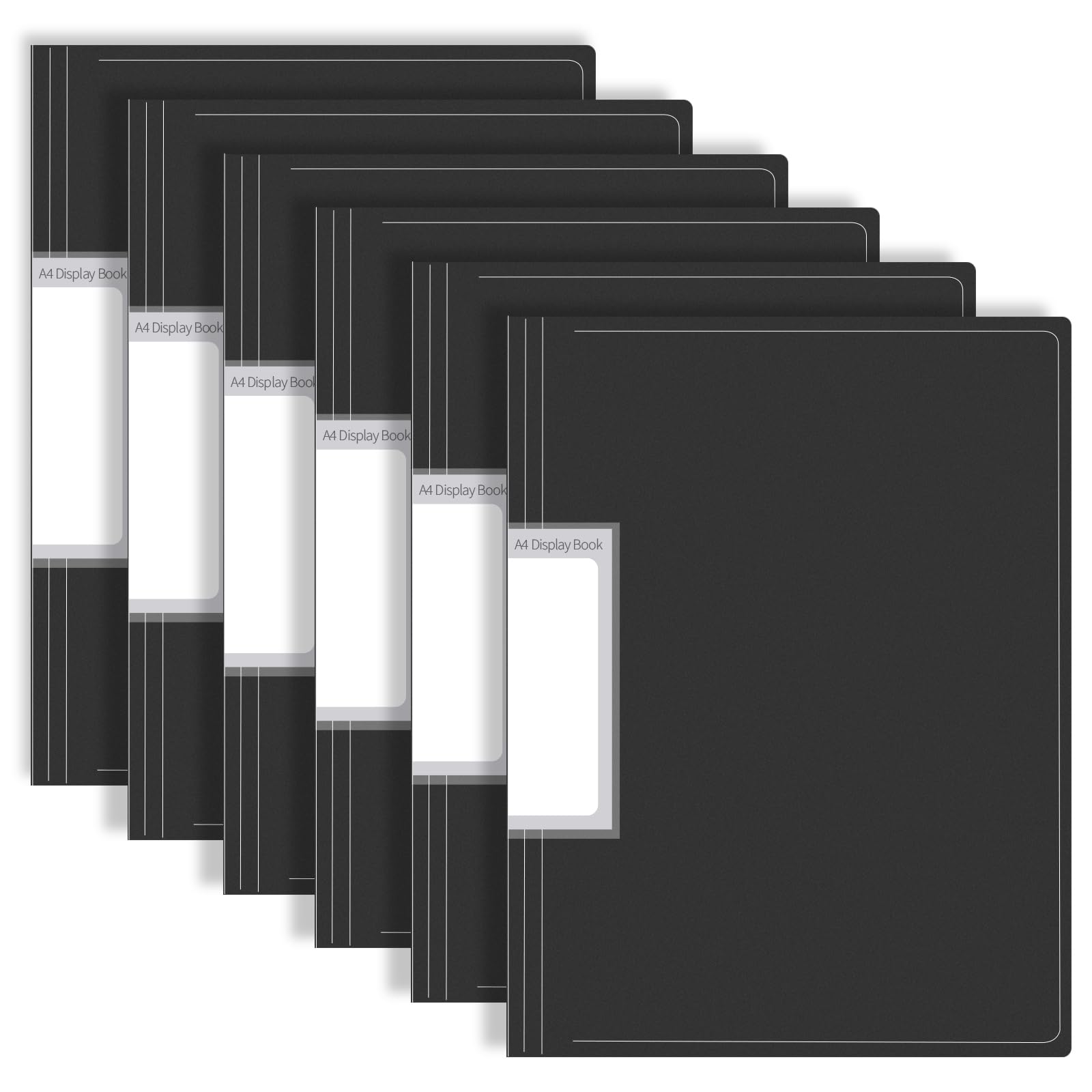 Binditek Folder with Plastic Sleeves, 60 Pockets, A4 Size, Black, 6 Pack