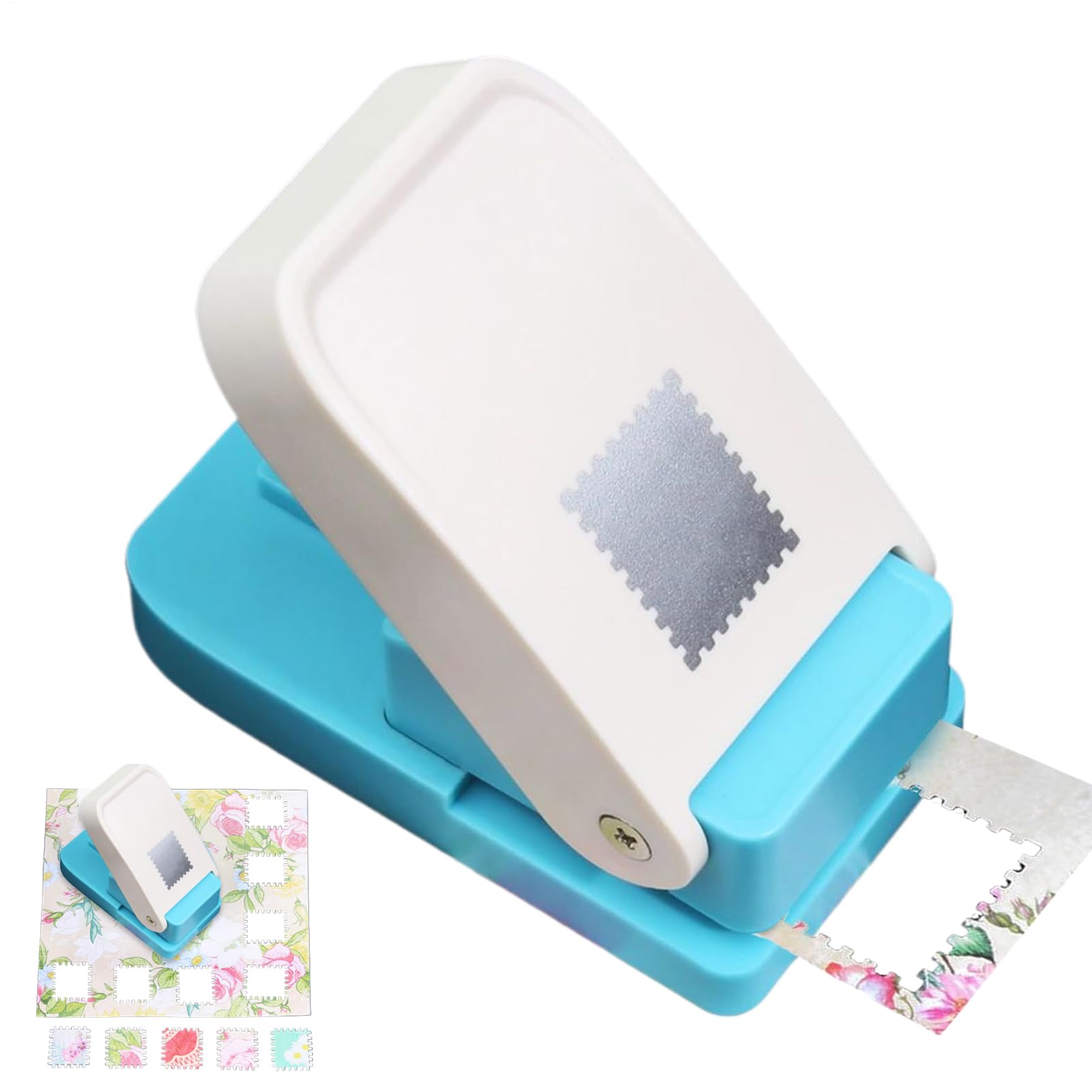 Perforadora para papel de sellos y troqueladora rectangular festoneada 8