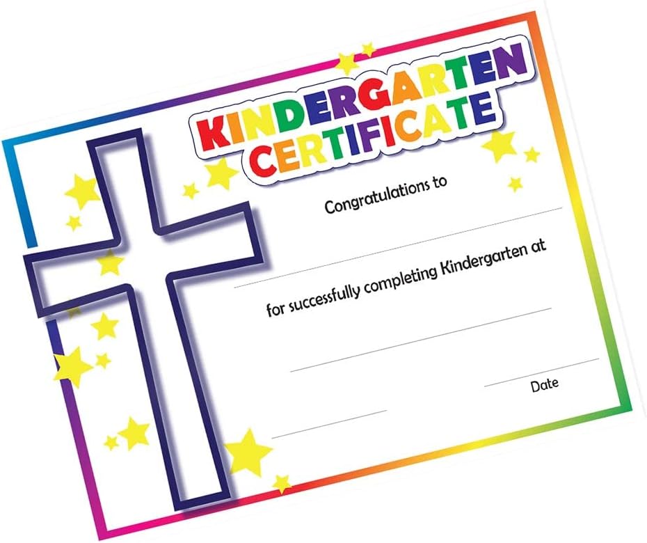 Faith-Based Kindergarten Diplomas, Set of 30, Graduation, Early Childhood Education, for Kindergarten Graduation and Preschool Graduation