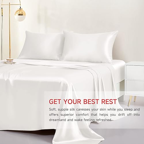 Miniatura 4 de THXSILK Juego de 2 fundas de almohada de seda de morera 100 % pura para cabello y piel, seda real 22 Momme grado 6A+ mejorada, fundas de almohada de