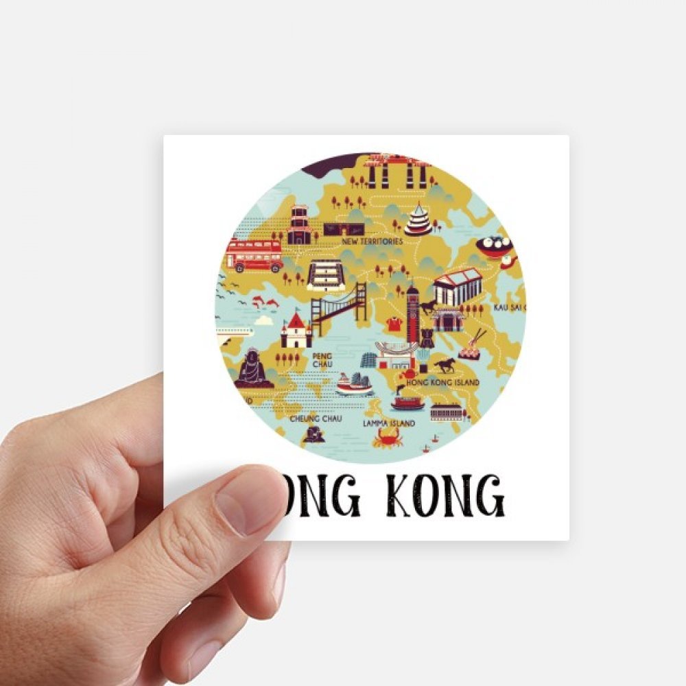Stickers Carte de Hong Kong imperméables 10cm pour protéger et embellir une moto ou un PC
