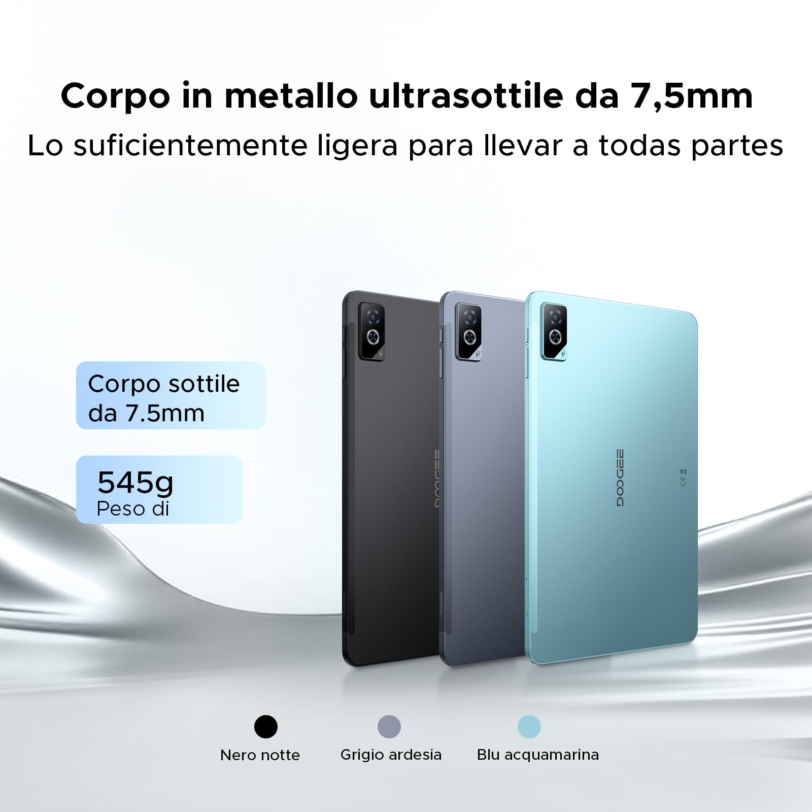 DOOGEE Tab G6 Pro Tablet 12 Pollici, Tablets Android 16, 90Hz 2.4K 36GB RAM+128GB ROM/TF 2TB, Helio G100 Octa-Core PC con sim, 4G LTE/5G WiFi/9000mAh/Gemini AI/13MP+8MP/OTG/FACE ID/Doppi altoparlanti