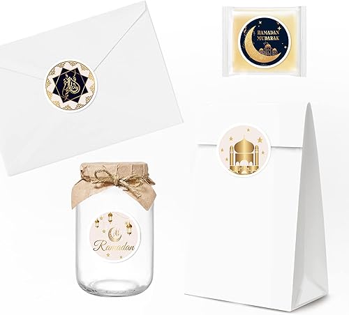 SWYOUN 180 calcomanías de Ramadán Kareem, suministros de fiesta de Eid, decoraciones de fiesta de Ramadán