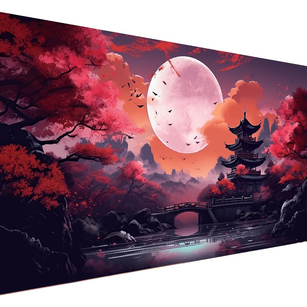 5D Large Diamond Art Painting,Moon Diamond Painting Kits for Adults,DIY Full Drill Crystal Rhinestone Chinese style Arts and Crafts,Gem Art Painting with Diamond Home Wall Decor 27.5 X 15.7inch