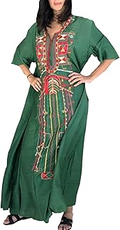 Long Kaftan Bohemian Kimono Beach Swimsuit Cover Up Maxi Dress for Women