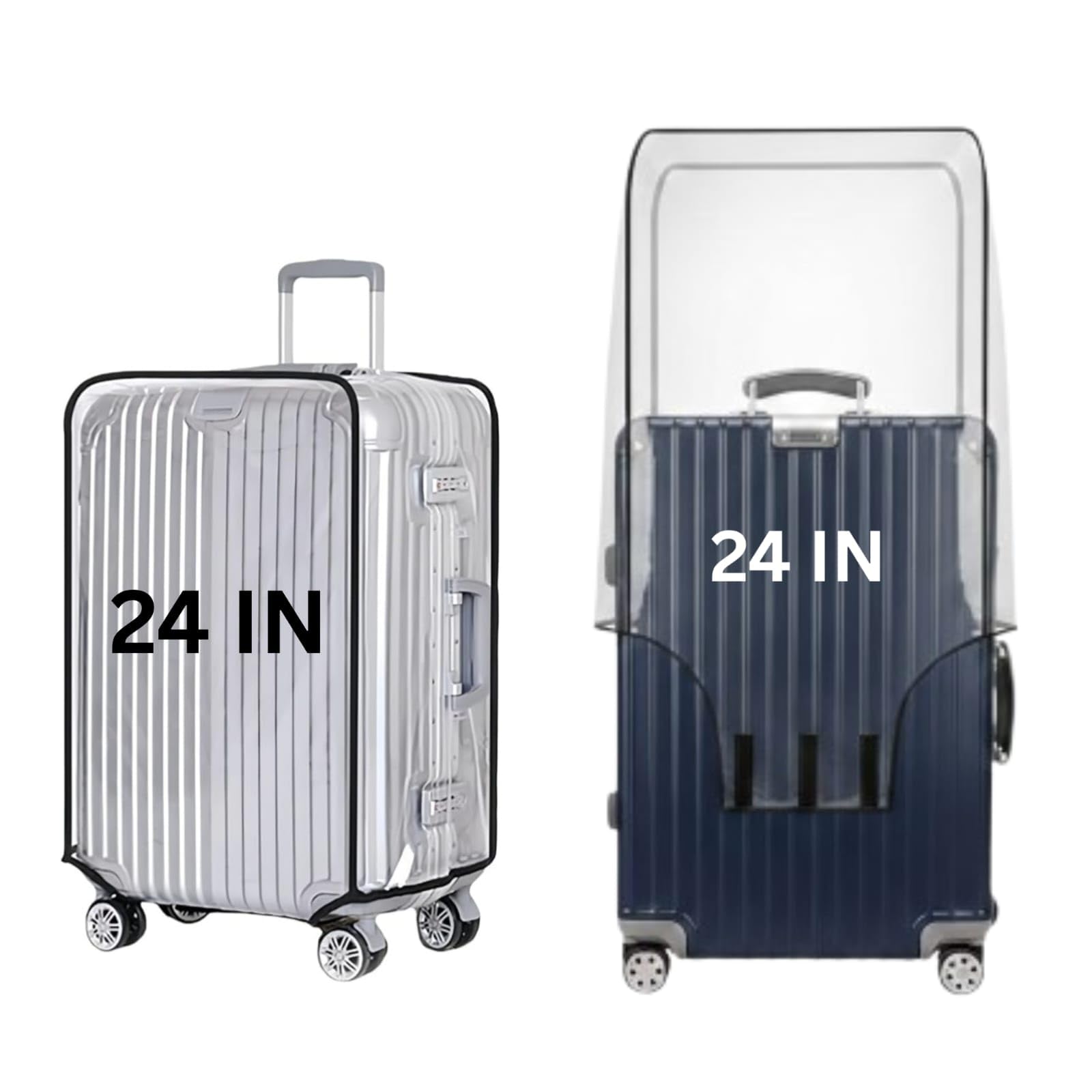 24 inch Trolley Bag Cover/Suitcase Bag Cover/Waterproof Dustproof Luggage Covers/Zippered Clear PVC Suitcase Covers Protectors (Set of 1)-image-39