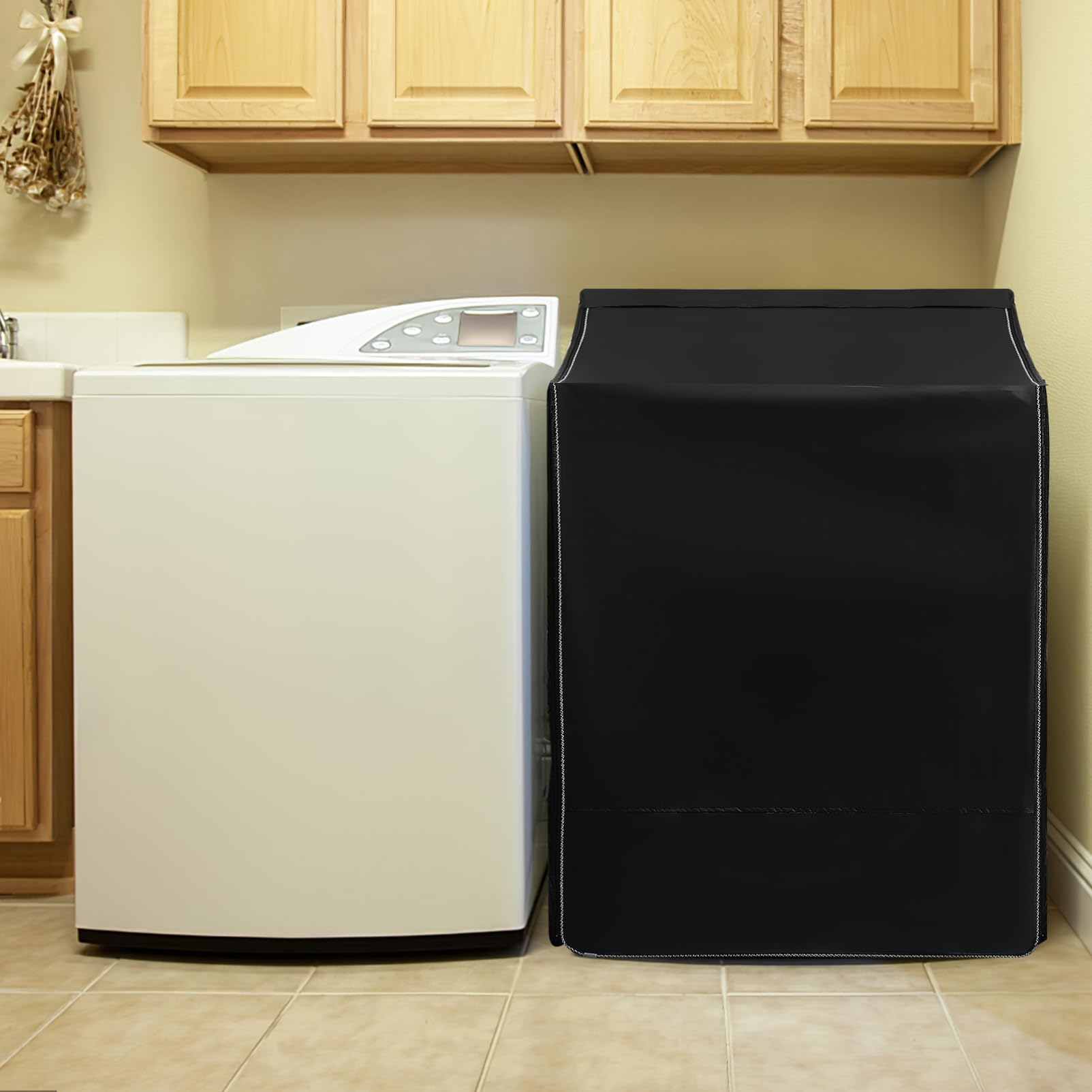 Housse pour Machine à Laver et Sèche-linge Noire 420d Oxford