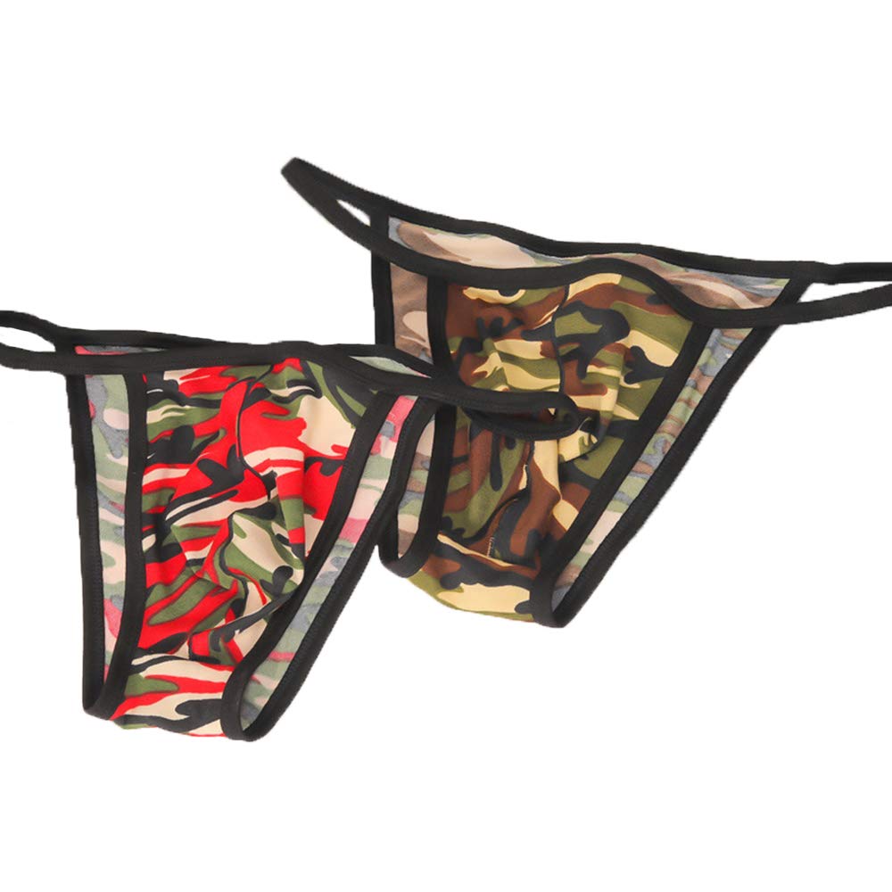 Men's Cotton Bikini Underwear Sexy Low Rise Brazilian Back Cut Bulge Underwear